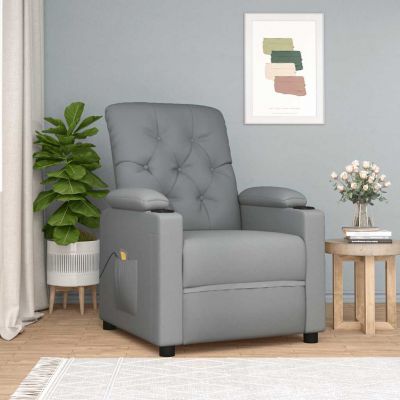 Gossi fotoliu de masaj, gri deschis, material textil