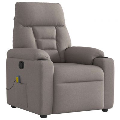 Gossi fotoliu de masaj rabatabil, gri taupe, material textil