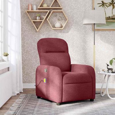 Gossi fotoliu de masaj rabatabil, rosu vin, material textil