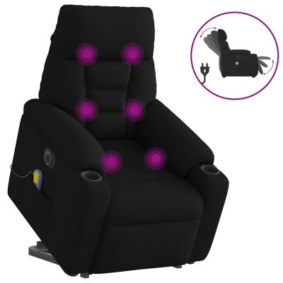 Gossi fotoliu electric de masaj rabatabil cu ridicare, negru, textil