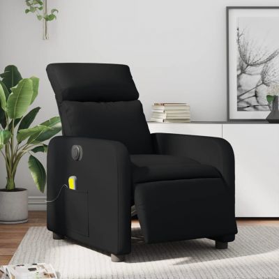 Gossi fotoliu electric de masaj rabatabil, negru, piele ecologica