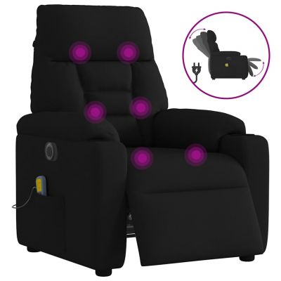 Gossi fotoliu electric de masaj rabatabil, negru, textil