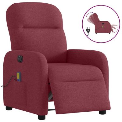 Gossi fotoliu electric de masaj rabatabil, rosu vin, textil