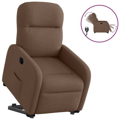 Gossi fotoliu electric rabatabil cu ridicare, maro, textil
