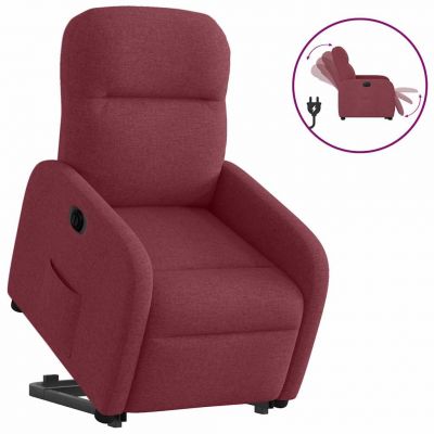 Gossi fotoliu electric rabatabil cu ridicare, rosu vin, textil