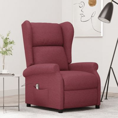 Gossi fotoliu electric rabatabil spatar aripi, rosu vin, textil