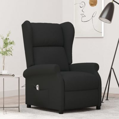 Gossi fotoliu electric rabatabil, spatar cu aripi, negru, textil