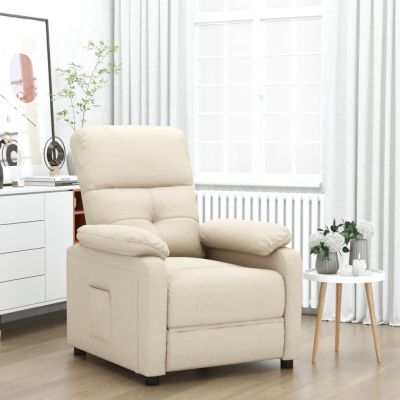 Gossi fotoliu rabatabil, crem, material textil