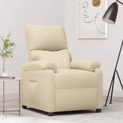 Gossi fotoliu rabatabil, crem, material textil