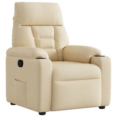 Gossi fotoliu rabatabil, crem, material textil