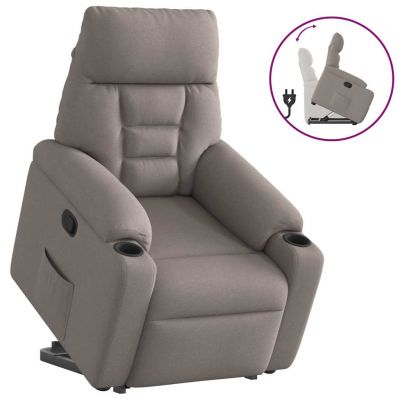 Gossi fotoliu rabatabil cu ridicare pe verticala, gri taupe, textil