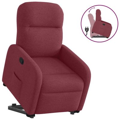 Gossi fotoliu rabatabil cu ridicare, rosu vin, material textil