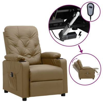 Gossi fotoliu rabatabil electric, cappuccino, piele ecologica