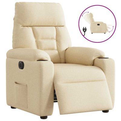 Gossi fotoliu rabatabil electric, crem, material textil