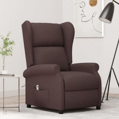 Gossi fotoliu rabatabil electric cu spatar aripi, maro, textil