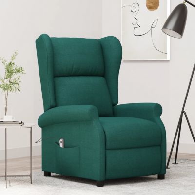 Gossi fotoliu rabatabil electric cu spatar aripi, verde inchis,textil