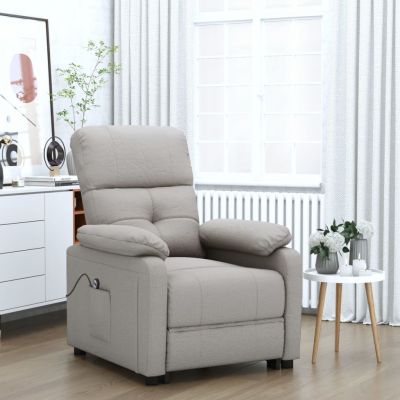 Gossi fotoliu rabatabil electric, gri taupe, material textil