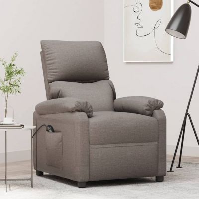 Gossi fotoliu rabatabil electric, gri taupe, material textil