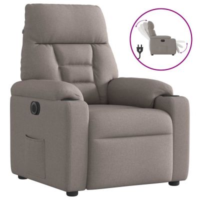 Gossi fotoliu rabatabil electric, gri taupe, material textil