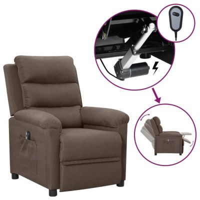 Gossi fotoliu rabatabil electric, gri taupe, material textil