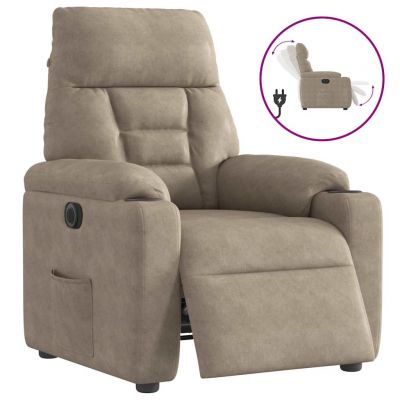 Gossi fotoliu rabatabil electric, gri taupe, microfibra