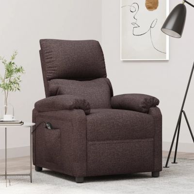 Gossi fotoliu rabatabil electric, maro inchis, material textil