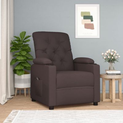 Gossi fotoliu rabatabil electric, maro inchis, material textil