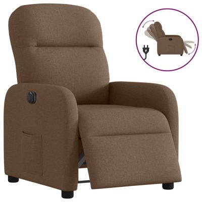 Gossi fotoliu rabatabil electric, maro, material textil