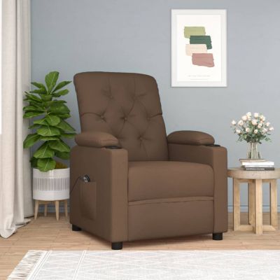 Gossi fotoliu rabatabil electric, maro, material textil