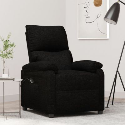 Gossi fotoliu rabatabil electric, negru, material textil