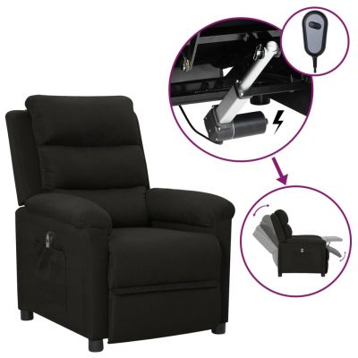 Gossi fotoliu rabatabil electric, negru, material textil