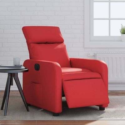 Gossi fotoliu rabatabil electric, rosu, piele ecologica