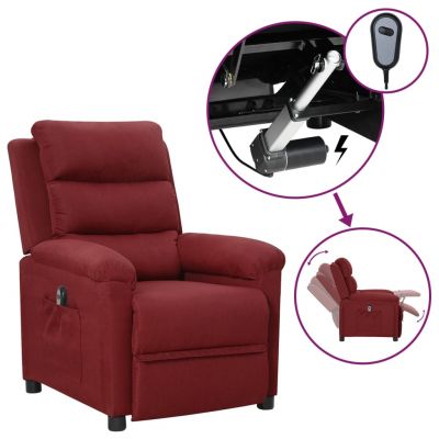 Gossi fotoliu rabatabil electric, rosu vin, material textil