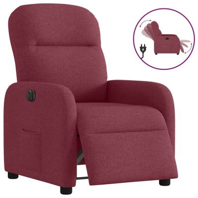 Gossi fotoliu rabatabil electric, rosu vin, material textil