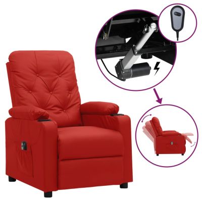 Gossi fotoliu rabatabil electric, rosu vin, piele ecologica
