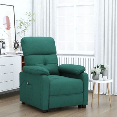 Gossi fotoliu rabatabil electric, verde inchis, material textil