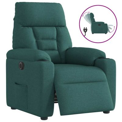 Gossi fotoliu rabatabil electric, verde inchis, material textil