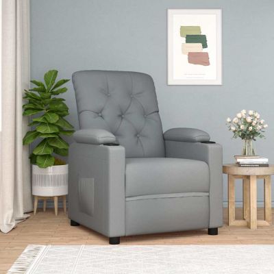 Gossi fotoliu rabatabil, gri deschis, material textil