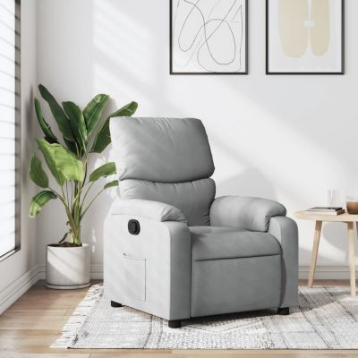 Gossi fotoliu rabatabil, gri deschis, material textil
