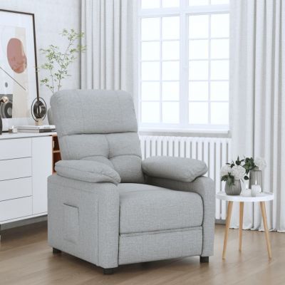 Gossi fotoliu rabatabil, gri deschis, material textil
