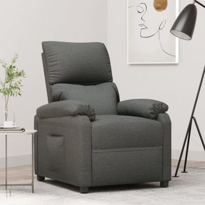 Gossi fotoliu rabatabil, gri inchis, material textil