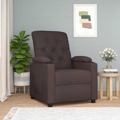Gossi fotoliu rabatabil, maro inchis, material textil