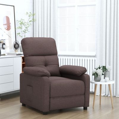 Gossi fotoliu rabatabil, maro inchis, material textil
