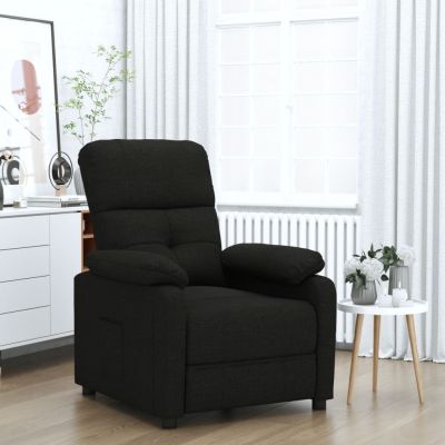 Gossi fotoliu rabatabil, negru, material textil