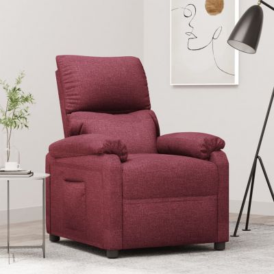 Gossi fotoliu rabatabil, rosu vin, material textil