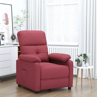 Gossi fotoliu rabatabil, rosu vin, material textil