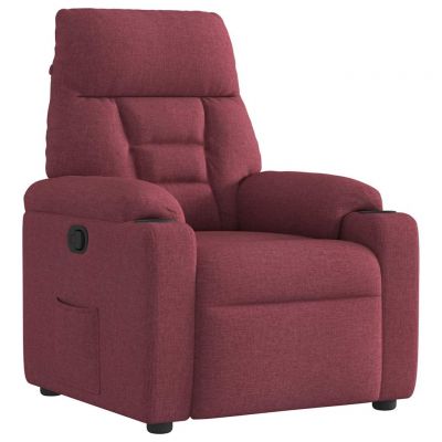 Gossi fotoliu rabatabil, rosu vin, material textil