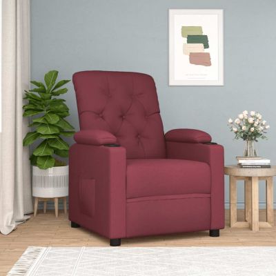 Gossi fotoliu rabatabil, rosu vin, material textil