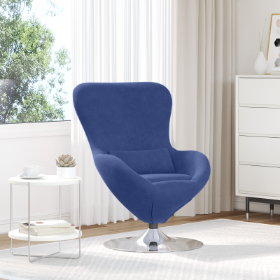 Gossi fotoliul ovoid albastru politie velvet