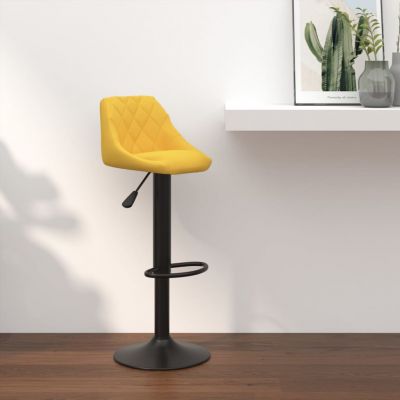 Gossi scaun de bar, galben mustar, catifea
